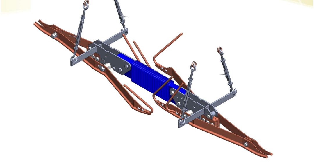 Esquema en 3D de la estructura del aislador de sección