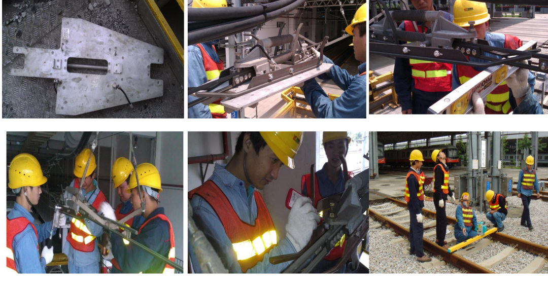 Trabajos de mantenimiento del aislador de sección en obra